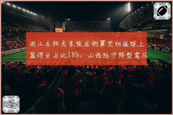 浙江东阳光朱俊龙侧翼空切接球上篮得分占比18%，山西防守阵型需压缩空间